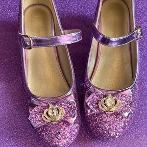Charming Purple Glitter Kids Dress Shoes
